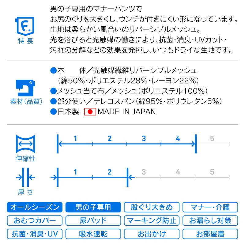 抗菌・消臭機能付男の子用マナーガード