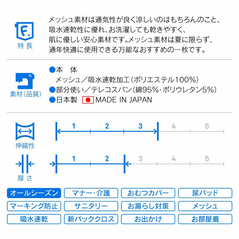 メッシュバッククロスマナーガード(R)(マナー＆サニタリーパンツ兼用)