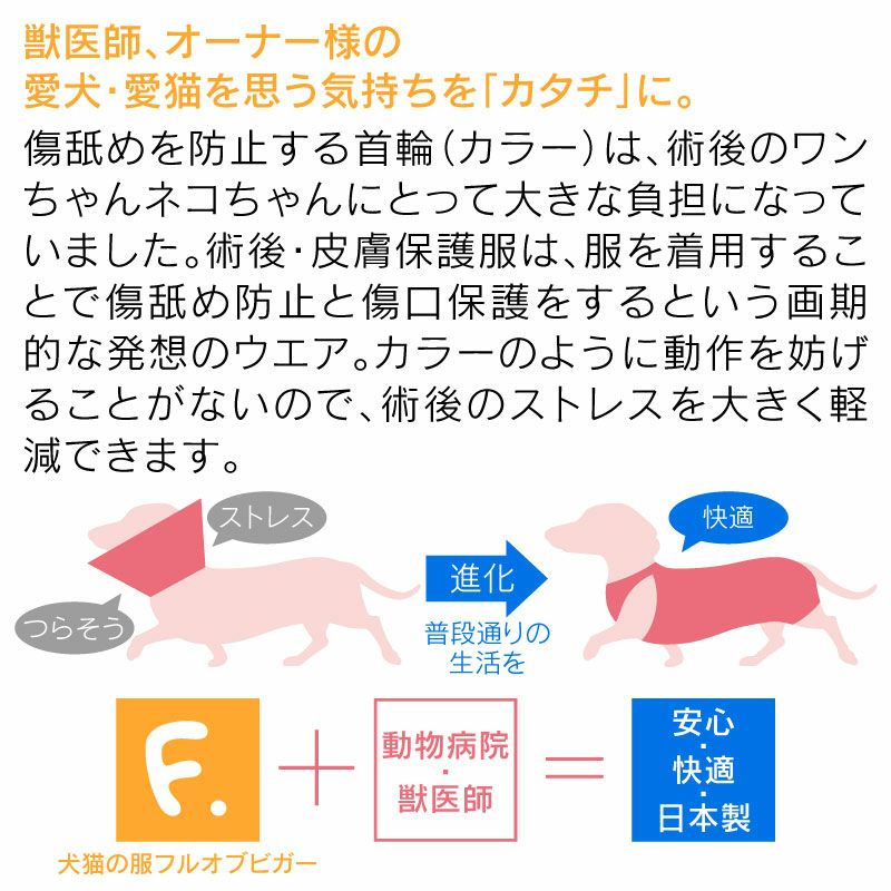 抗菌・防臭機能付き皮膚保護服スキンウエア(R)(男女兼用/大型犬用/抗菌・防臭素材)