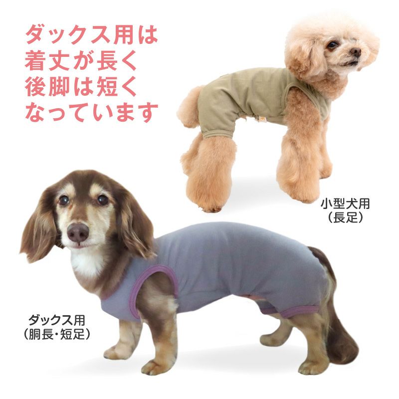 シンプルベア天袖なしお部屋着(ダックス・小型犬用)