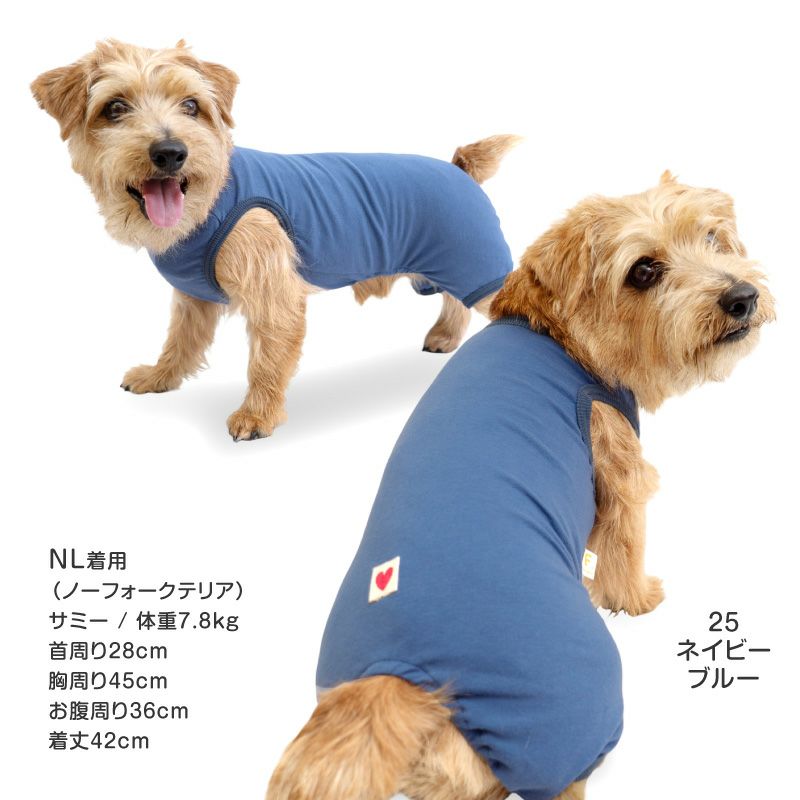 シンプルベア天袖なしお部屋着(ダックス・小型犬用)