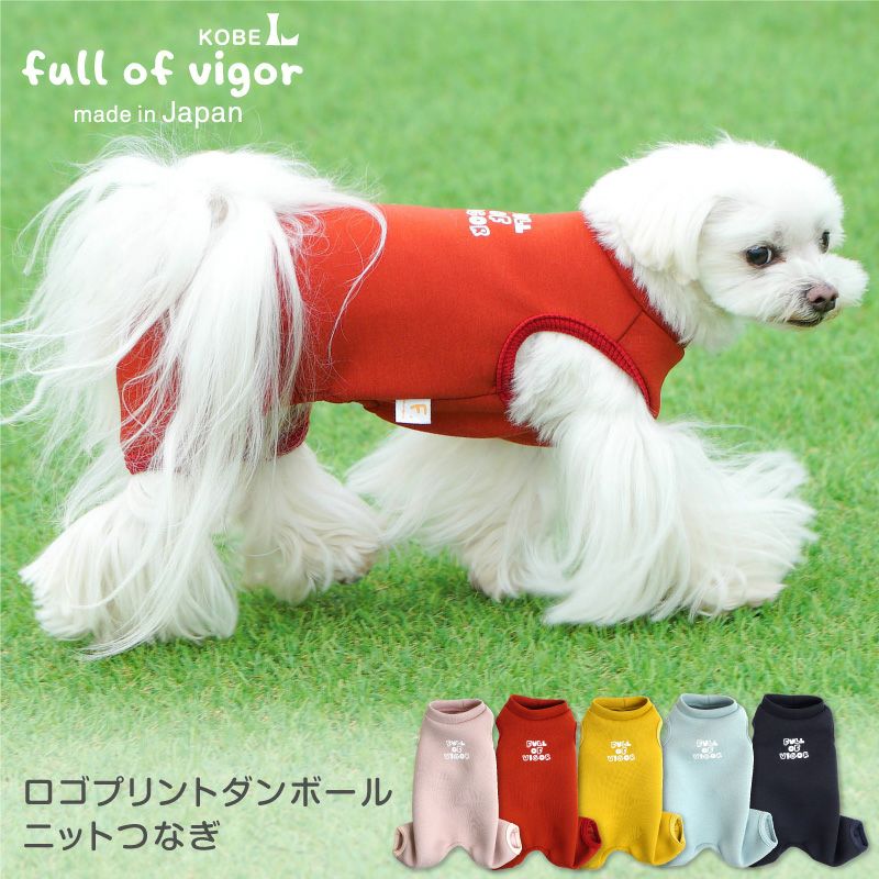 ロゴプリントダンボールニットつなぎ（ダックス・小型犬用）