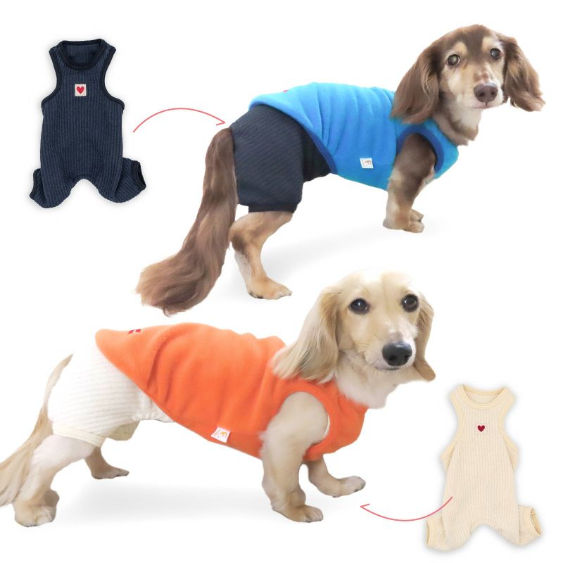 バラエティ刺しゅうフリースタンク(ダックス・小型犬用)