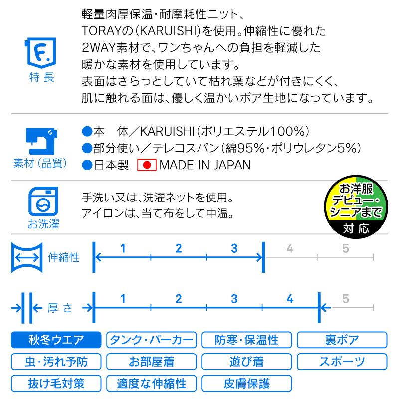 ロゴプリントあったか裏ボアパーカー(ダックス・小型犬用)