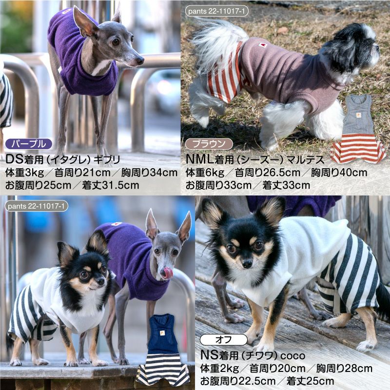 スパンニット起毛ベスト(ダックス・小型犬用)