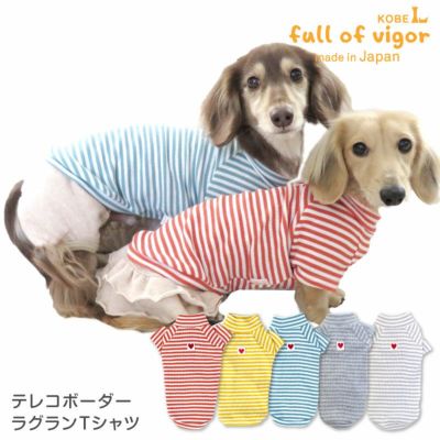 テレコボーダーラグランTシャツ(ダックス・小型犬用)