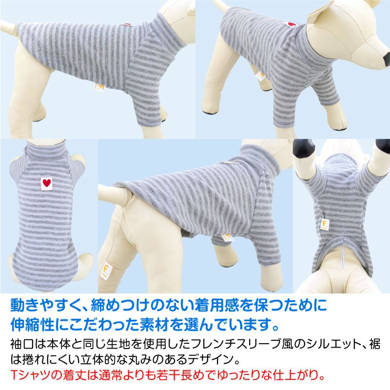 テレコボーダーラグランTシャツ(ダックス・小型犬用)