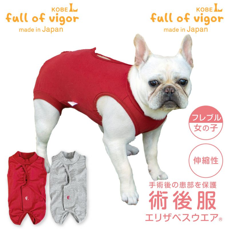 F.ベア天竺術後服エリザベスウエア(R)(女の子/フレブル用/伸縮性素材)