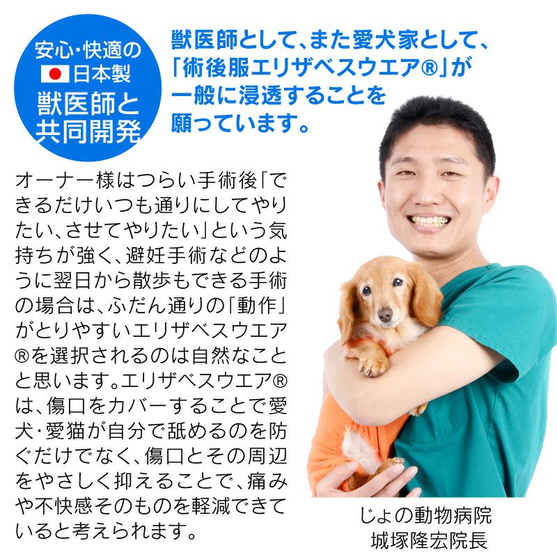 F.ベア天竺術後服エリザベスウエア(R)(男の子/大型犬用/伸縮性素材)