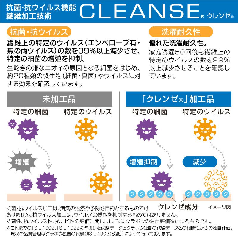 抗菌・抗ウイルス機能付きベア天竺長袖お部屋着