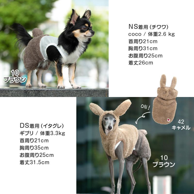 メッシュインナー付ボアうさぎしっぽパンツ(ダックス・小型犬用)