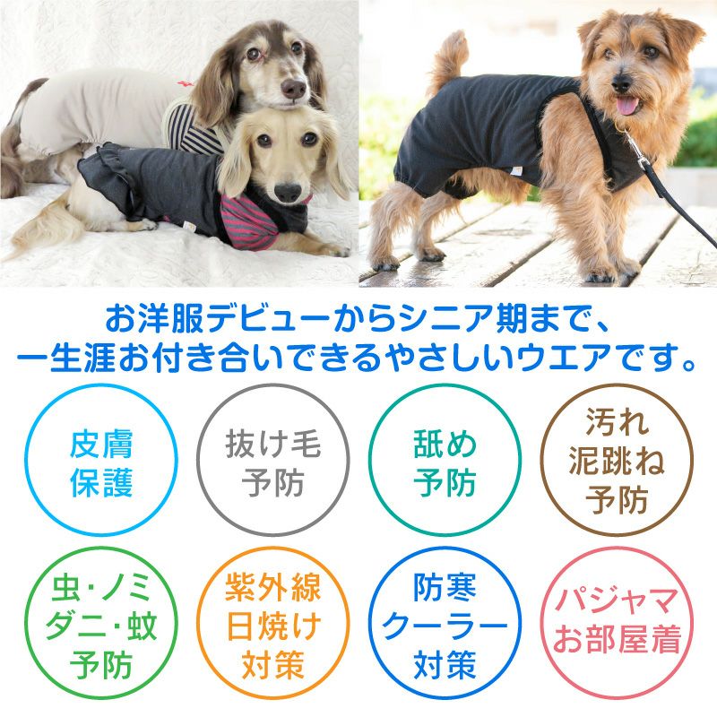 デニム調ニット重ね着つなぎ(ダックス・小型犬用) | 犬猫の服の通販