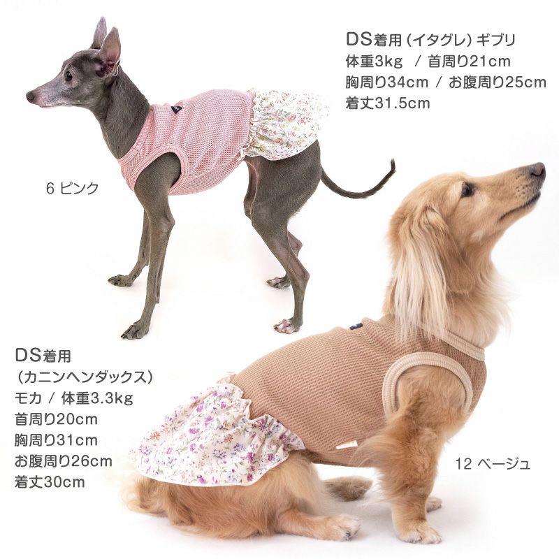 柄フリルワッフルワンピース(ダックス・小型犬用) | 犬猫の服の通販 