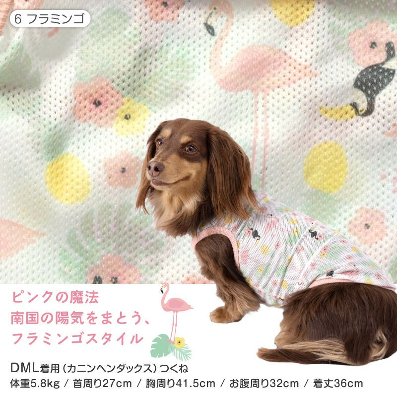 バラエティ柄接触冷感メッシュタンク(ダックス・小型犬用)