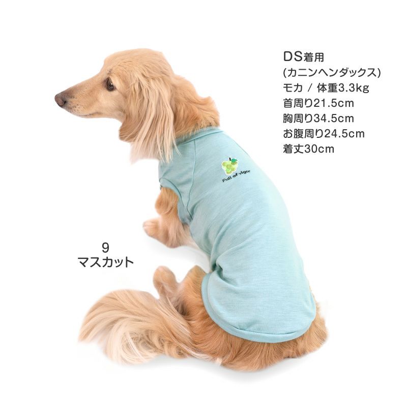 フルーツ刺しゅう接触冷感天竺タンク(ダックス・小型犬用)