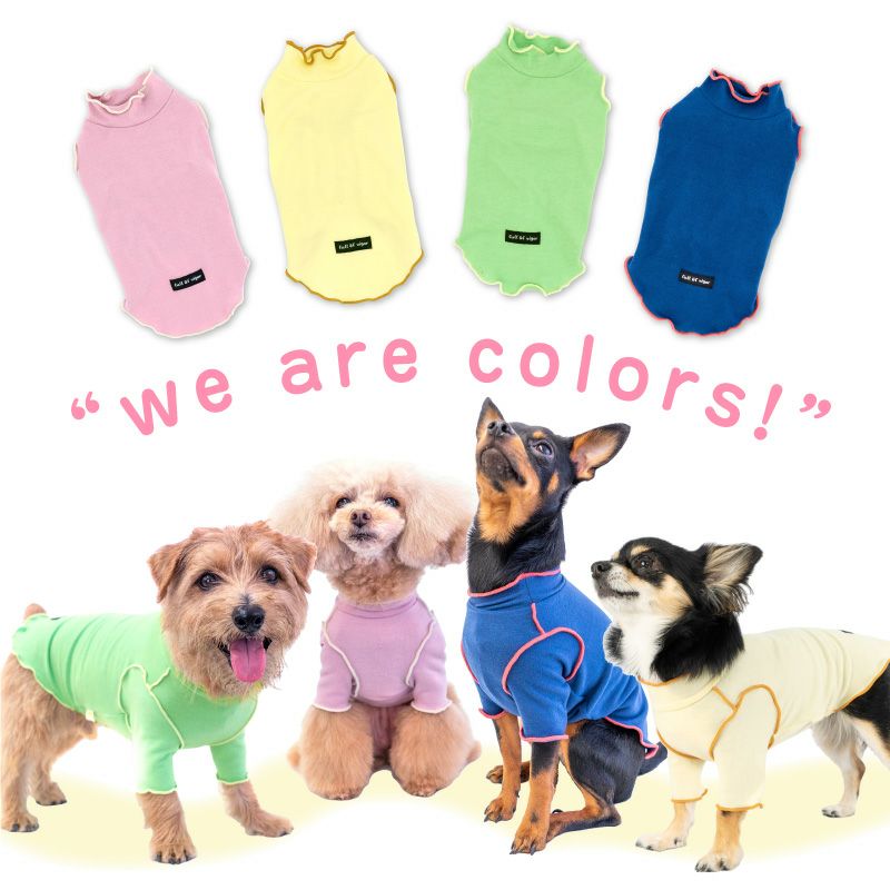 配色メロウハイネックTシャツ(ダックス・小型犬用)