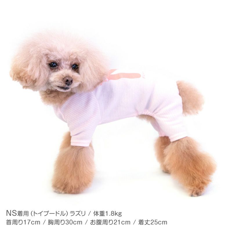 ねむたいプリントボーダーお部屋着(ダックス・小型犬用)