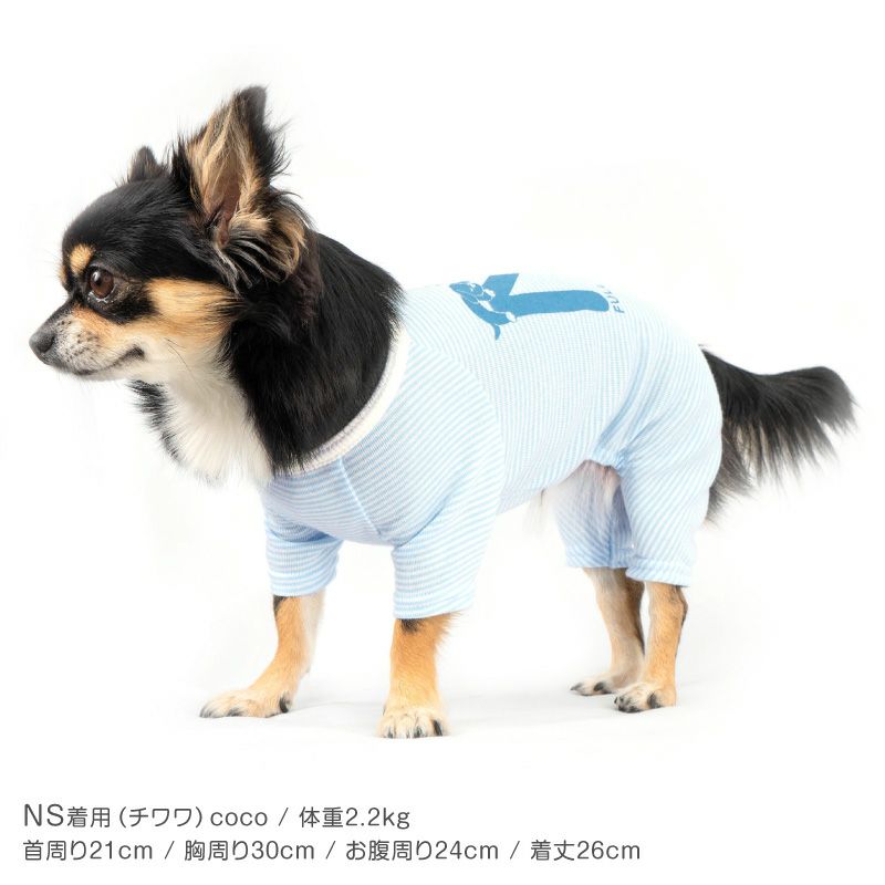 ねむたいプリントボーダーお部屋着(ダックス・小型犬用)