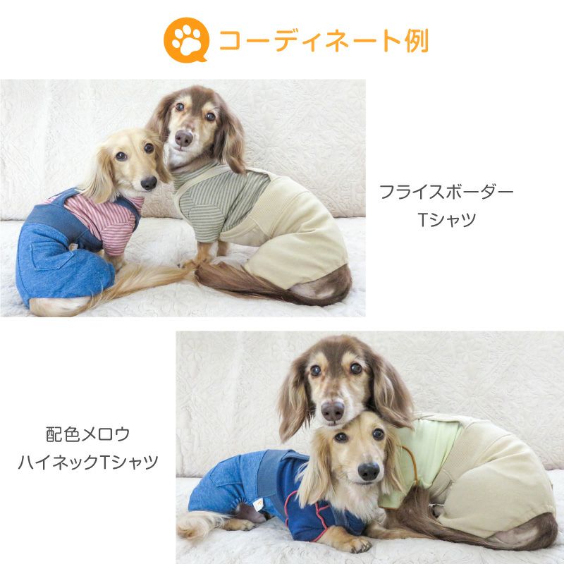 デニムニットサロペットパンツ(ダックス・小型犬用)