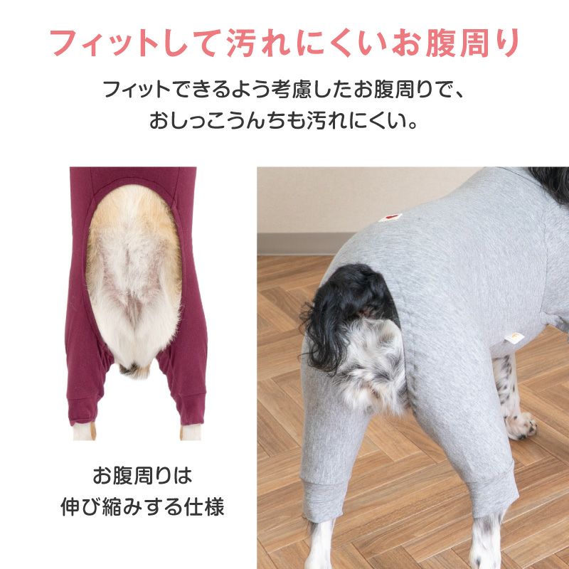 シンプル長袖インナーつなぎ(大型犬用)