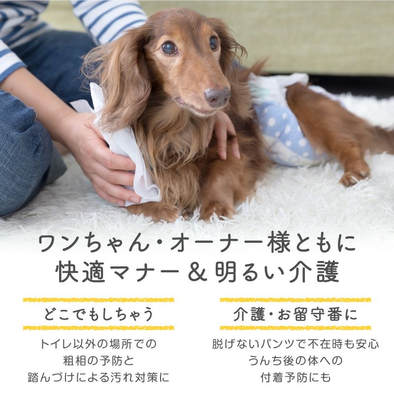 うんちキャッチ&おむつカバープーぱんつ(R)(ダックス・小型犬用)