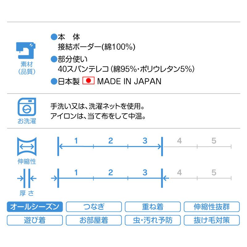 接結ボーダー袖なしお部屋着(ダックス・小型犬用)