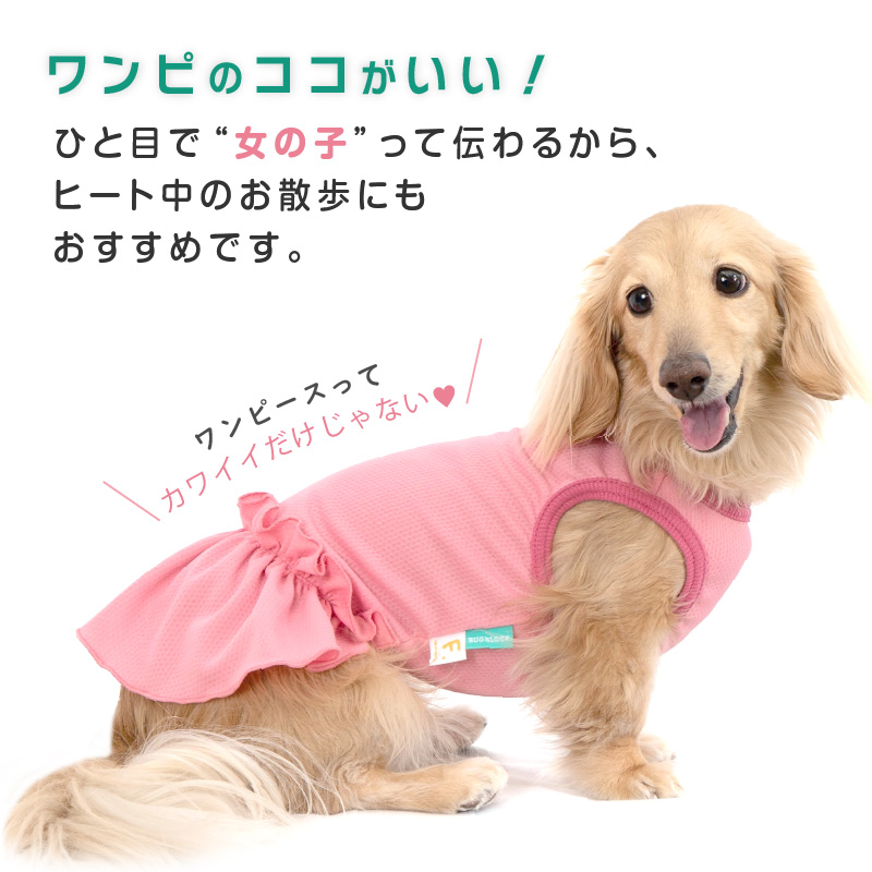 ワンポイント防蚊フリルワンピース(ダックス・小型犬用)