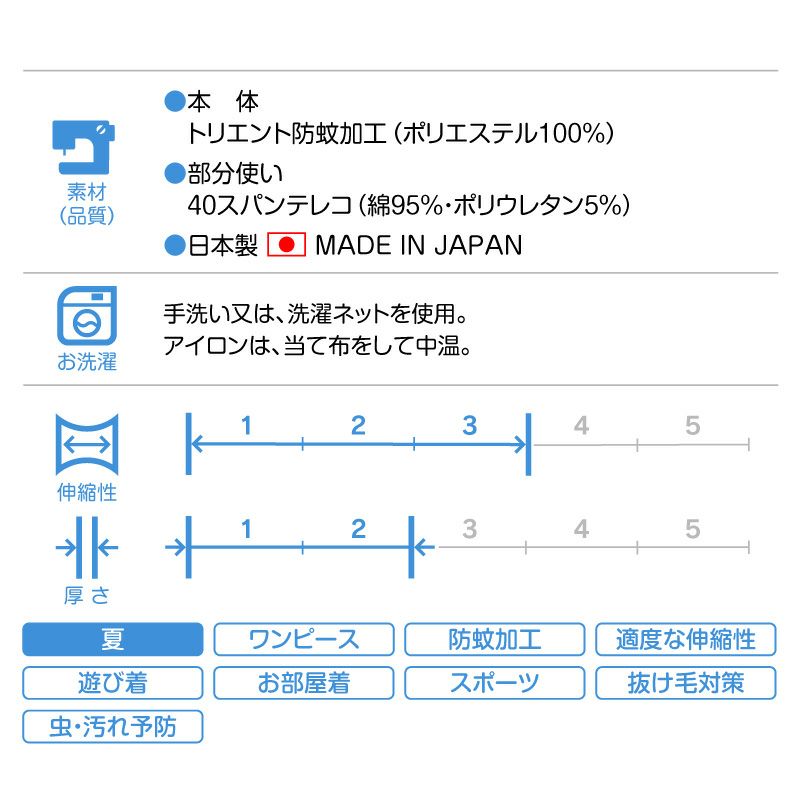 ワンポイント防蚊フリルワンピース(ダックス・小型犬用)