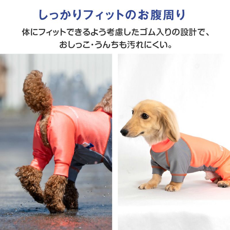 ドッグプレイ（R)配色撥水レインラッシュガード(ダックス・小型犬用)