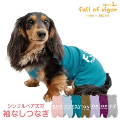 シンプルベア天竺袖なしつなぎ(ダックス・小型犬用)