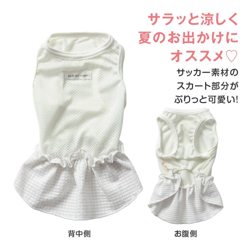 チェックフリルメッシュワンピース(ダックス・小型犬用)