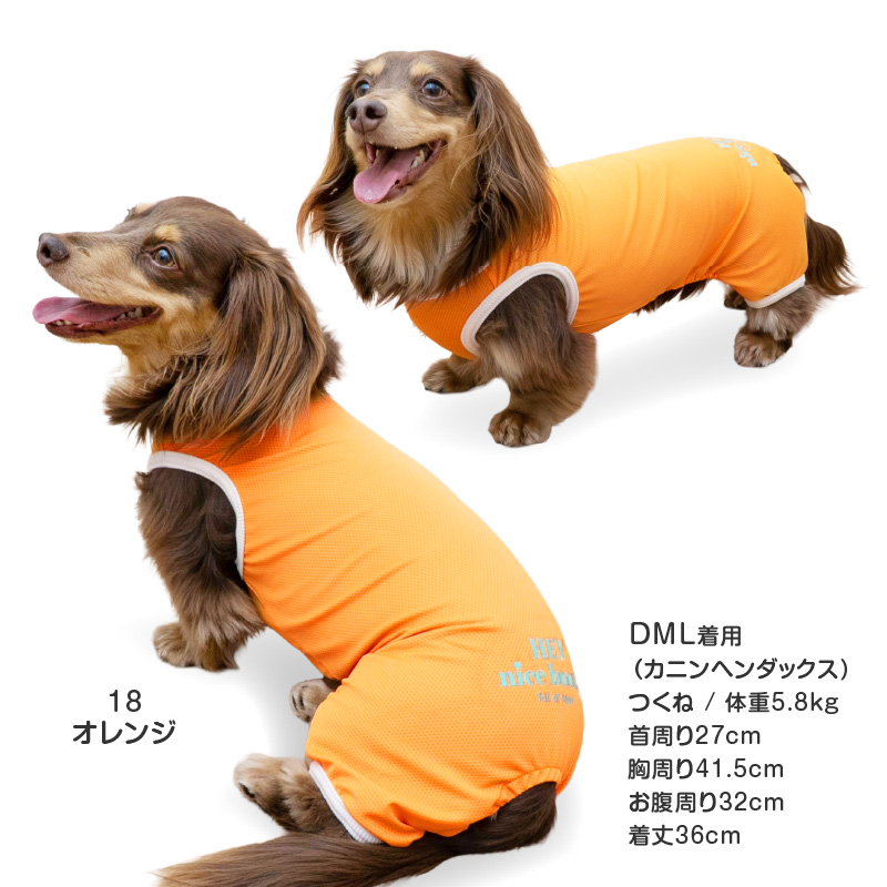 UVカット・消臭機能付き袖なしつなぎ(ダックス・小型犬用)