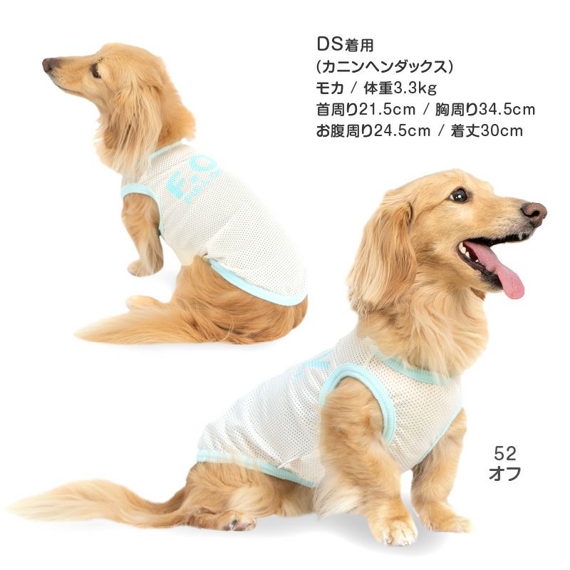 シンプルロゴプリントメッシュタンク(ダックス・小型犬用)