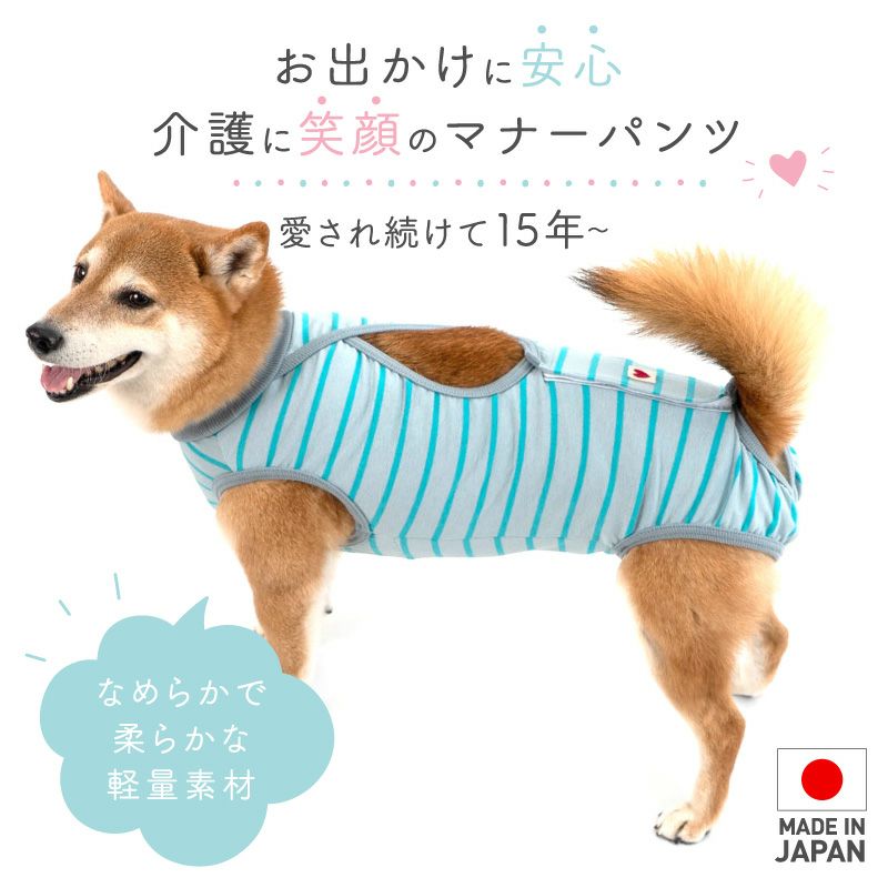 アウトレット】中型犬用 ボーダー ベア天 介護服 マナーガード(R) 男女