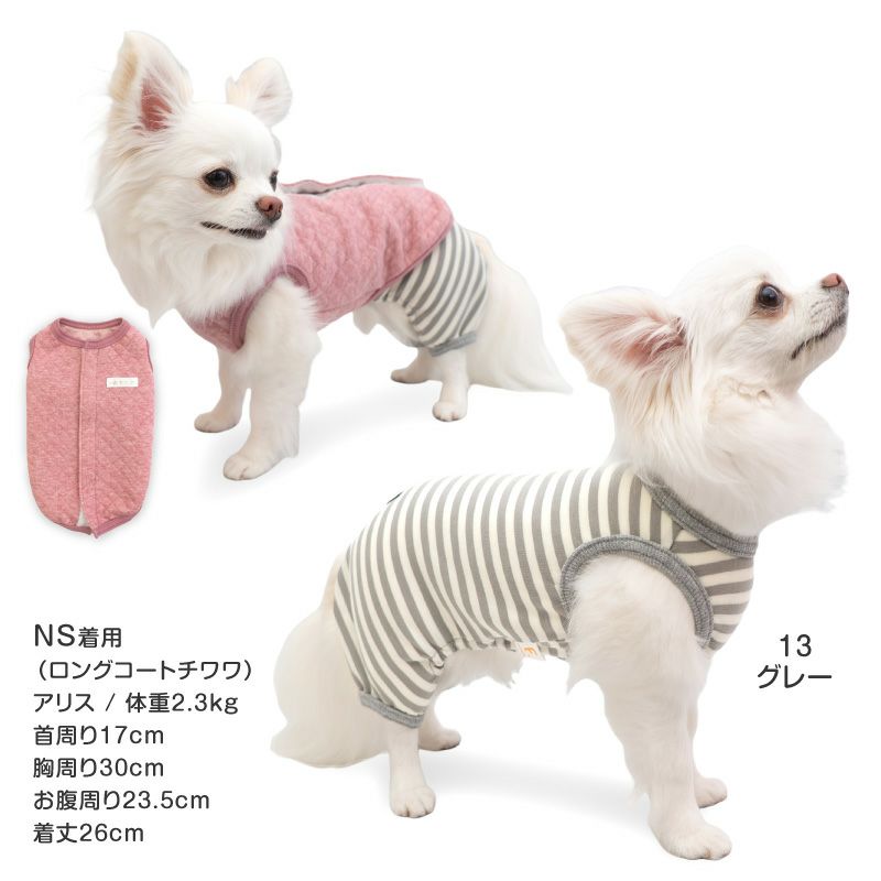 ウォームボーダー袖なしつなぎ(ダックス・小型犬用)