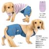 デニムニット足付きサロペット介護服マナーガード(R)(ダックス・小型犬用)