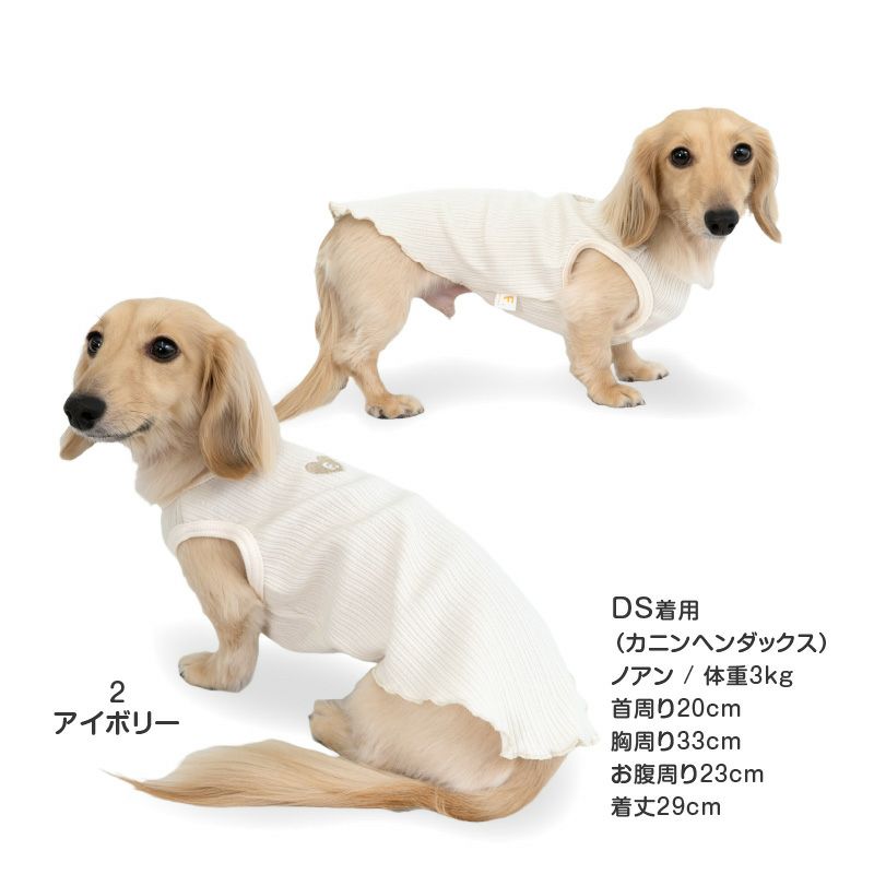 ランダムニット裾フリルタンク(ダックス・小型犬用)