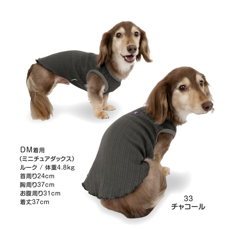 ランダムニット裾フリルタンク(ダックス・小型犬用)